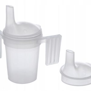 Pahar de 200 ml cu capac și mânere udator pentru pacienți
